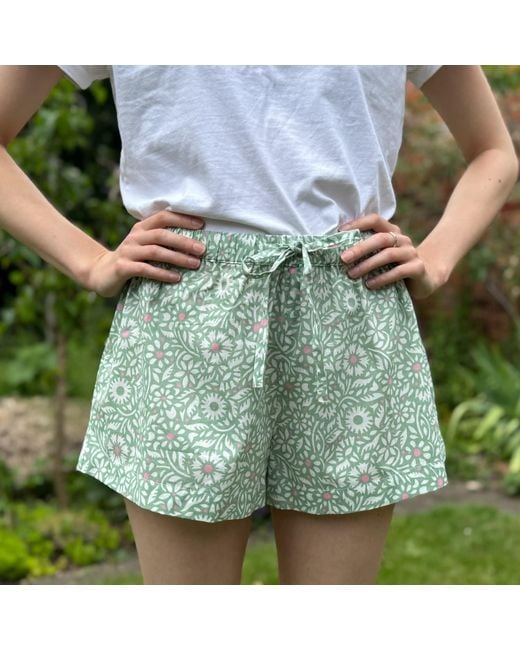 Lime Tree Design Blue Flora Pastel Shorts