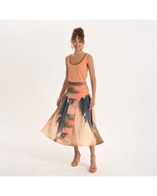 Lalipop Design Pink Flow Panel Midi Skirt