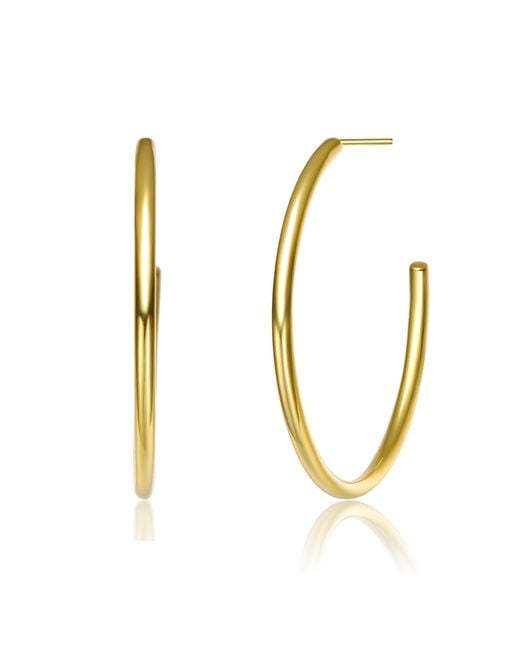 Genevive Jewelry Metallic Rachel Glauber Colored Large Open Hoop Earrings