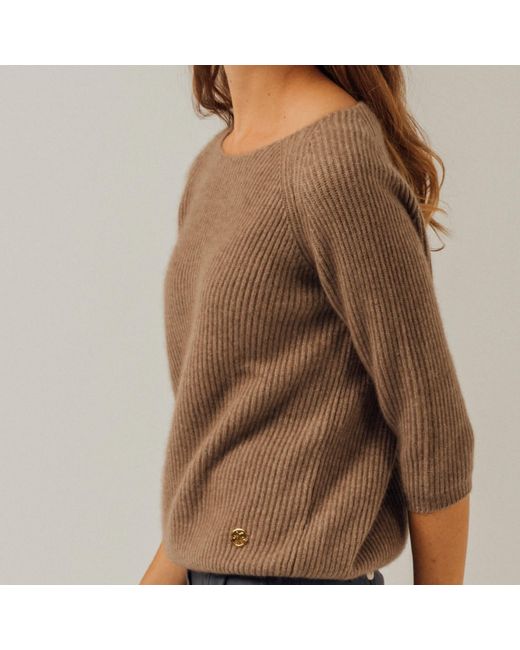 Bel Cashmere Brown Lucie Cashmere Sweater