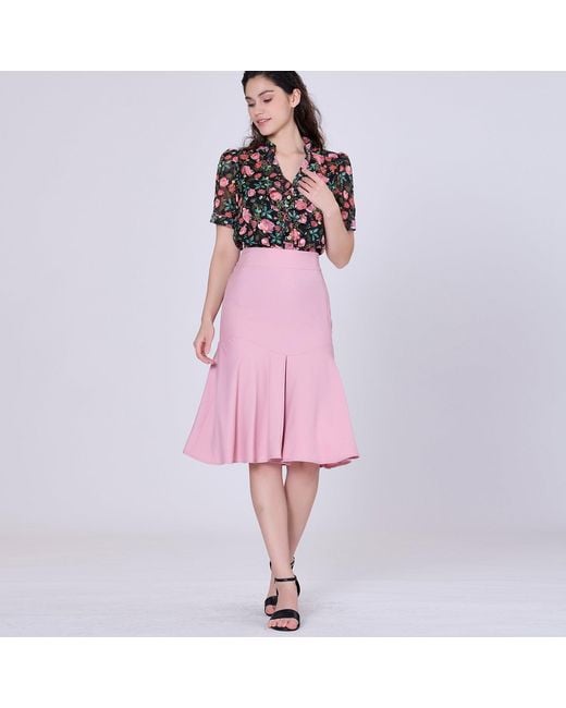 Smart and Joy Pink Wide Ruffle Skirt
