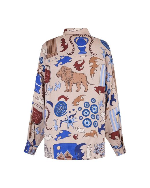 Iodes Blue Athens Oversized Shirt