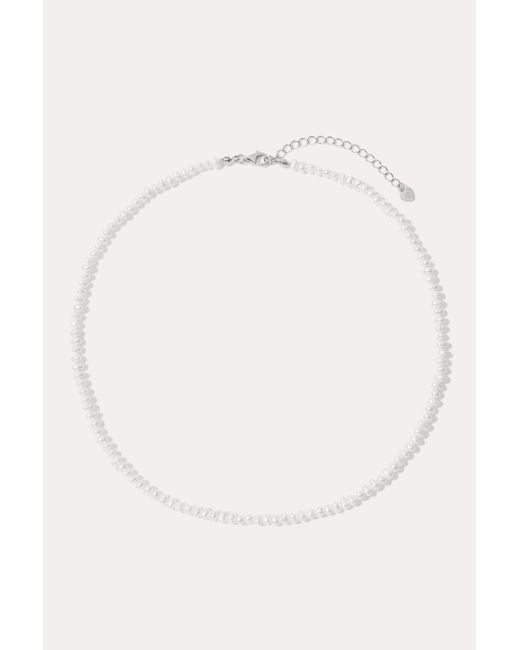 Vanhi White Celia Micro Freshwater Pearl Choker Necklace