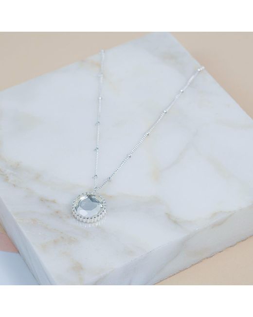 Auree Jewellery Multicolor Barcelona Silver April Birthstone Necklace Crystal