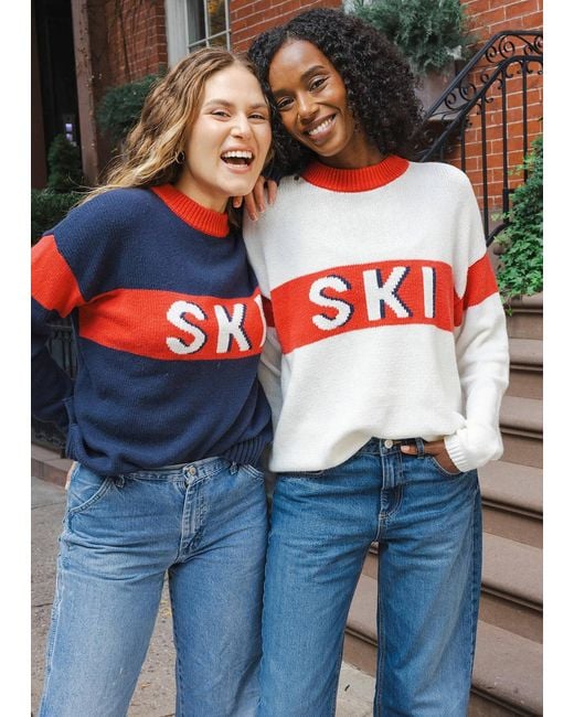 Ellsworth & Ivey Blue Sadie Crewneck Sweater