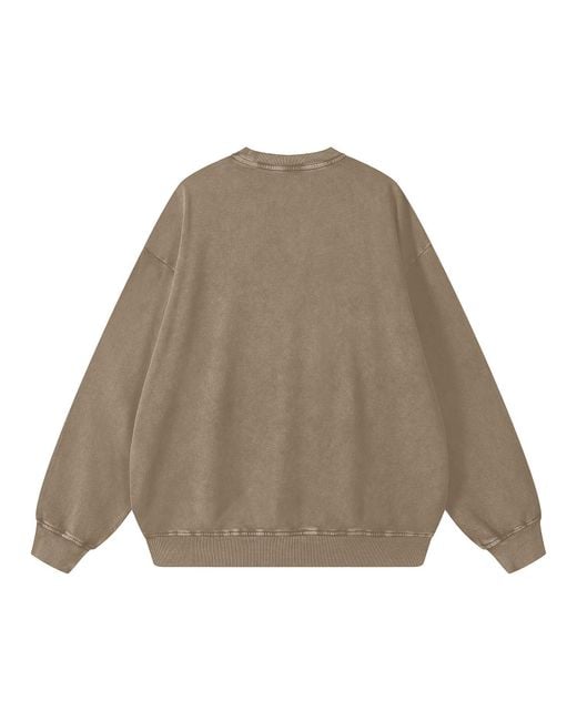 X Ilona Blue Gray Graffiti Teddy Bear Vintage Washed Cotton Sage Crewneck