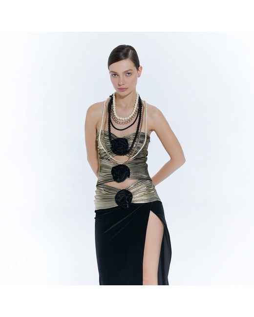 Nur Karaata Black Serbelloni Dress