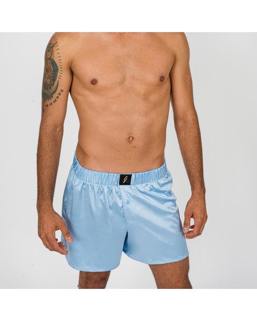 Ekcentrik Blue Satin Boxers for men