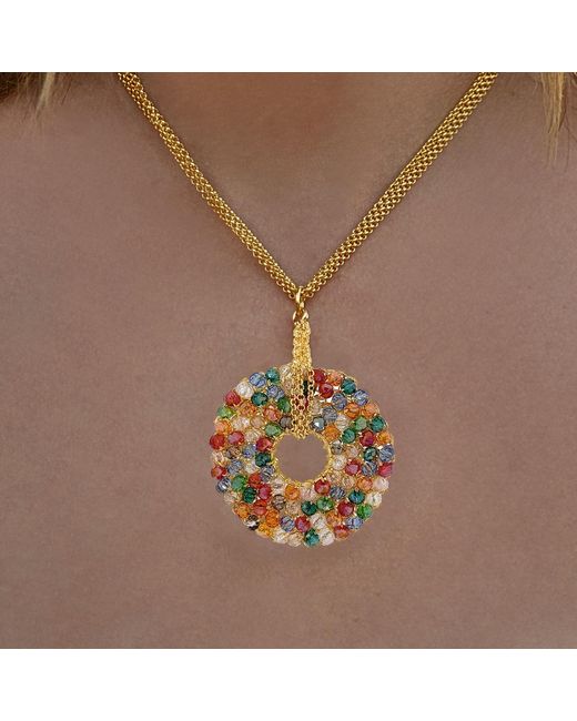 Lavish by Tricia Milaneze Metallic Multicolor Snowdrop Handmade Necklace