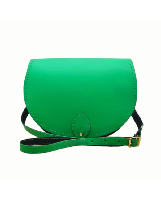 Zatchels Green Handmade Leather Saddle Bag