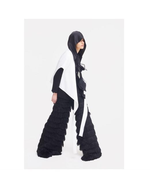Julia Allert Black Architectural Asymmetrical Hooded Jacket –