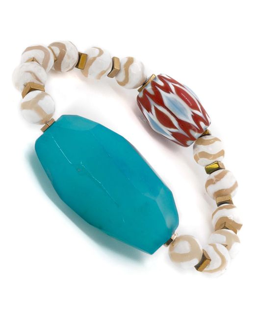Ebru Jewelry Blue Chunky Agate Stone Nepal Agate Bracelet