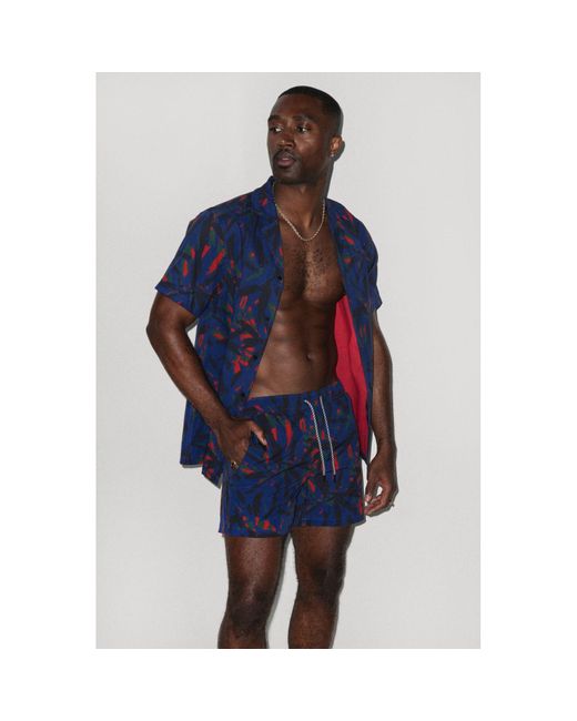Playaluxe Blue Palm Cabana Shirt for men
