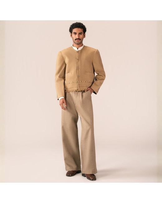 Collected Xx Natural Neutrals Pashmina Pleated Trouser for men