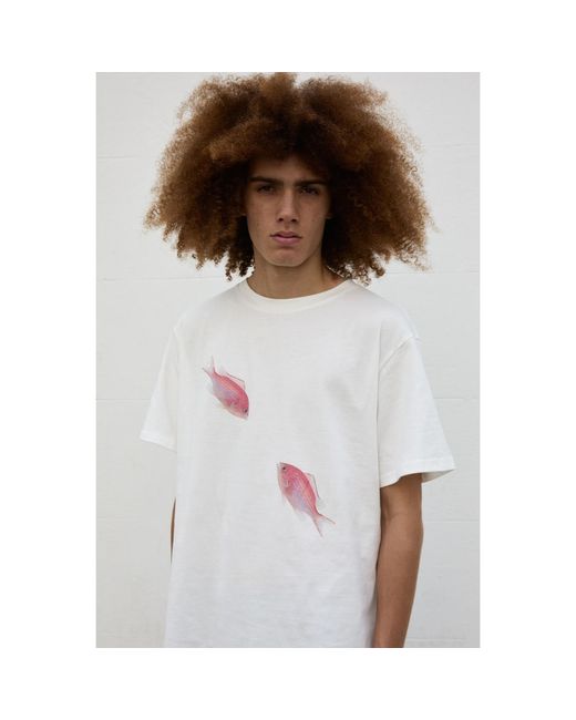 Sour Figs White Maomao Fish Duo Print T-Shirt