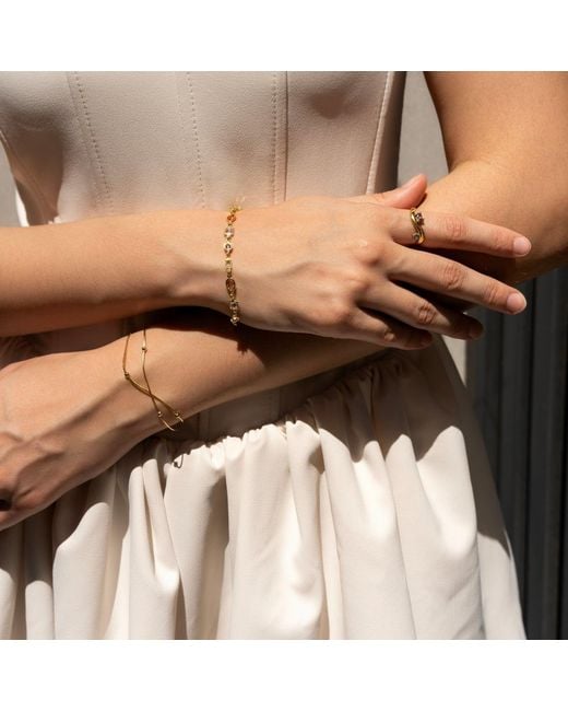 Spero London Metallic Italian Fine Sterling Double Satellite Chain Bracelet