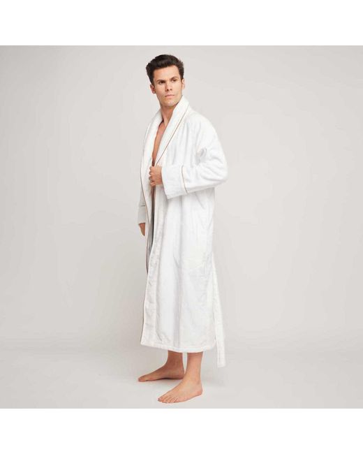 Pasithea Sleep Gray Organic Cotton Velour Robe for men