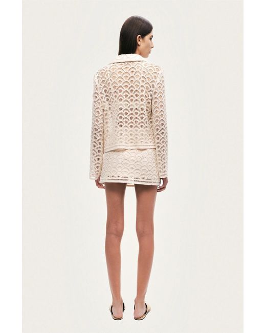Nocturne Natural High-Waisted Lace Mini Skirt