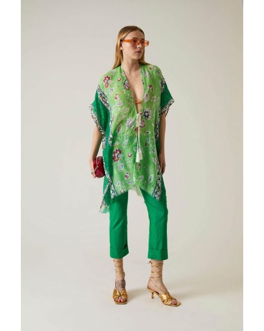 James Lakeland Green Floral Paisley Kaftan