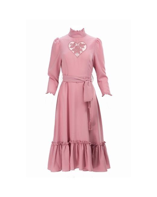 Kristinit Pink Long Sleeve Blush Heart Sirsna Dress