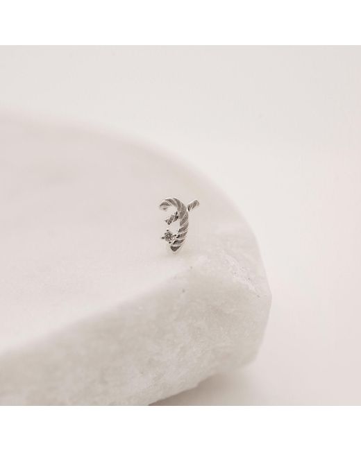Claire Hill Designs White Great Shorthand Stud Earring