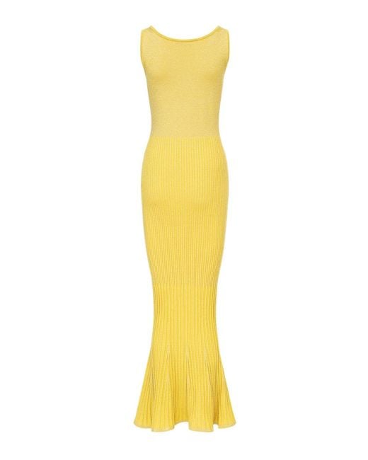 Andreeva Yellow Butter Metallic Knit Dress