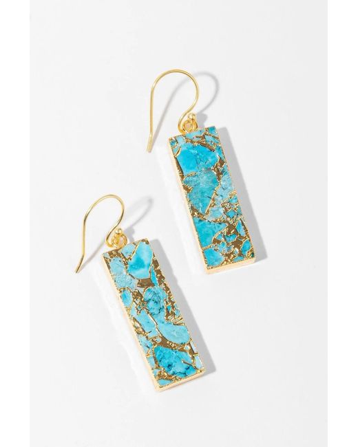 Saachi Blue Gemstone Rectangle Mojave Earrings