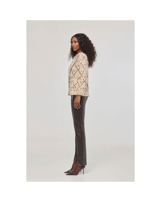 The Extreme Collection Brown Neutrals Jacquard Knit Jacket Parker