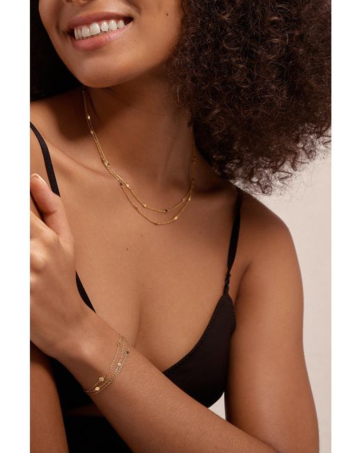 Vanhi Metallic Simone Triple Chain Layered Bracelet