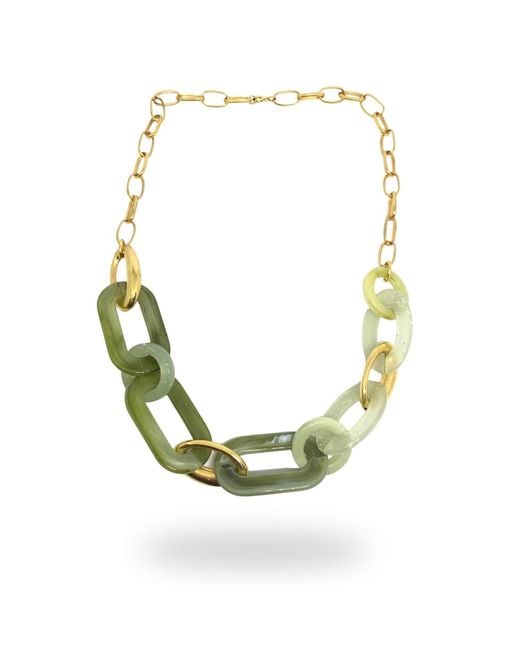 LINYA JEWELLERY Green Nery Big Circle Necklace