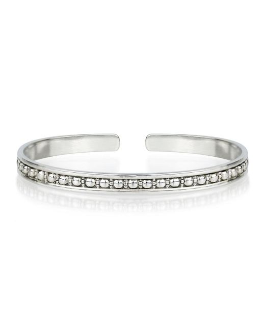 Charlotte's Web Jewellery Metallic Maharani Silver Open Bracelet for men
