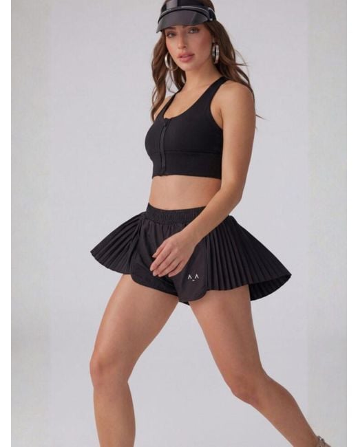 Altra Volta Blue Pleated Active Shorts With Elastic Waist