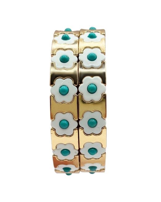 Michael Nash Jewelry Blue Mirella, And Enamel Two-Strand Elasticized Bracelets
