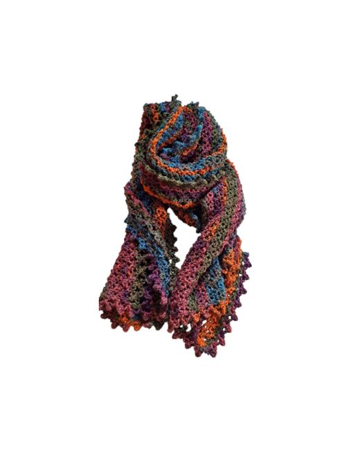 Springmoonatelier Handmade Knitted Multicolored Winter Scarf