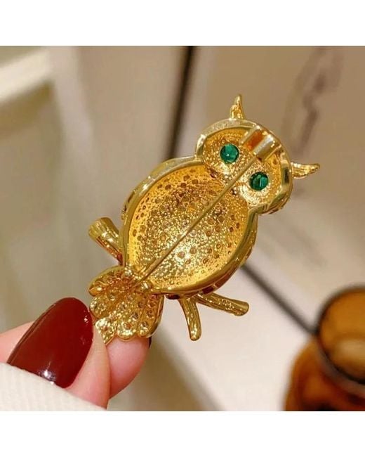 Angel Barocco Metallic -Eyed Owl Brooch