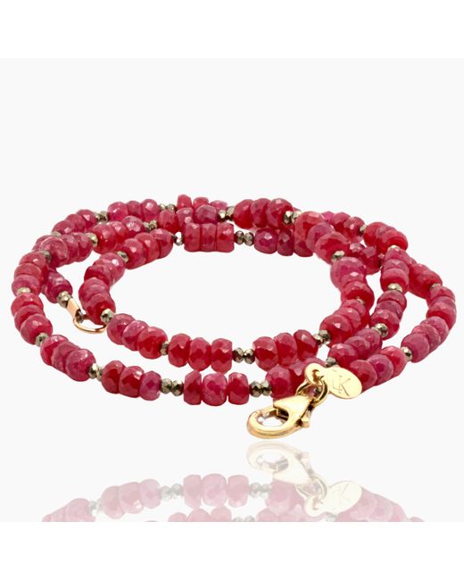 Lori Kaplan Design Red Ruby & Pyrite Necklace