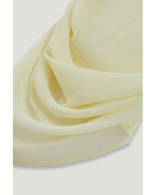 Nocturne White Draped Sleeveless Blouse