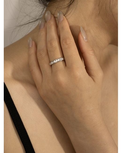 Diamonbliss Metallic Embellished With Swarovski One Carat Mixed Cut Eternity Ring