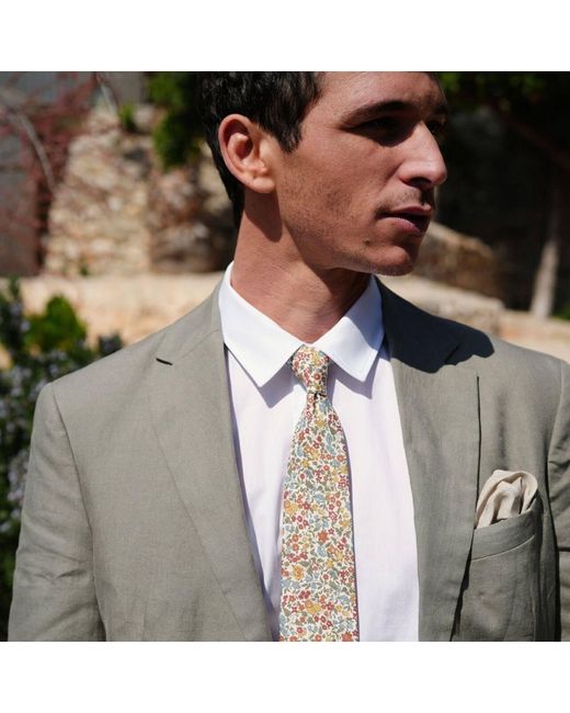 LE COLONEL Metallic Safran Liberty Ava Tie for men