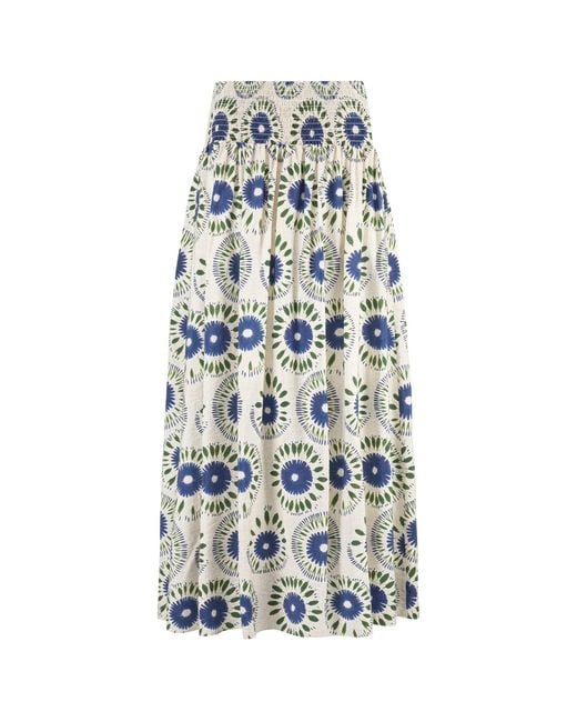 Traffic People Blue When I Close My Eyes And Print Aurora Maxi Skirt
