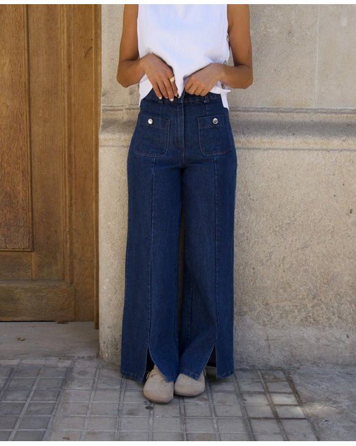 Mind Traveler Blue Dark Wide-Leg Cristina Jeans