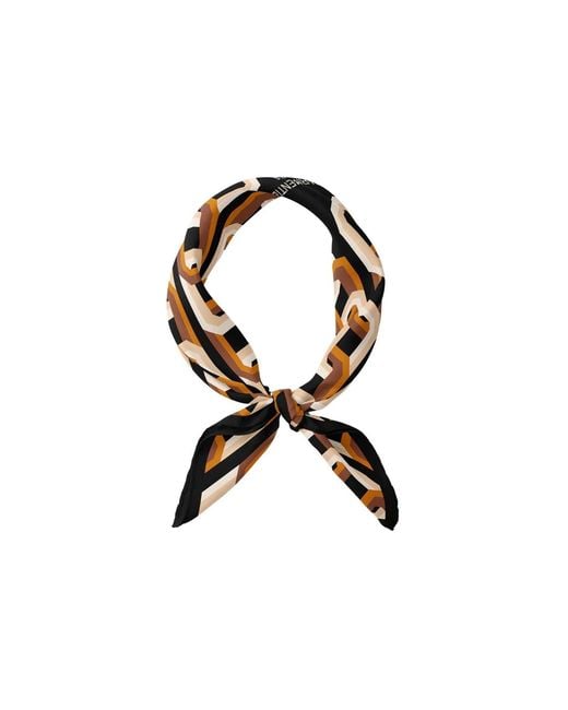 Le Parmentier Black Chain Motif Bandana Silk Scarf
