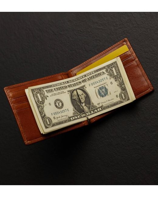 Time Resistance Red Leather Money Clip Wallet for men