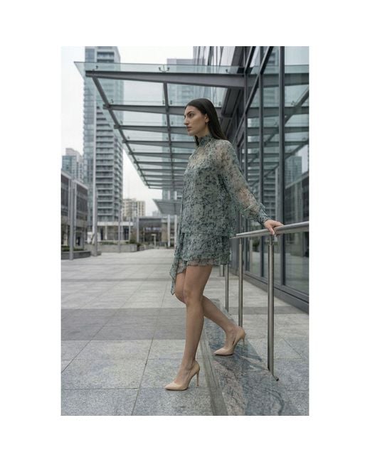 Modenaire Green Printed Blouse And Asymmetric Skirt Co-Ord Set