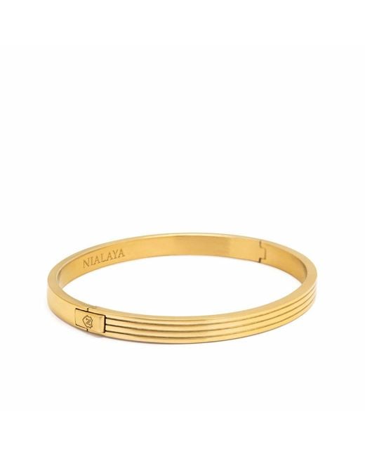 Nialaya Yellow Gentleman Bangle for men