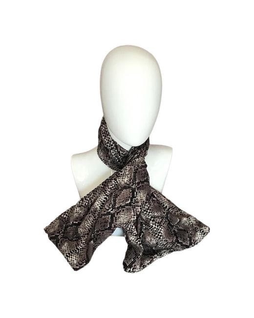 Romer Millinery Black Twisturban Turban Python Print Cotton