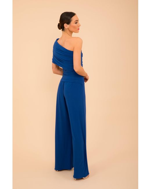 Atom Label Blue Rhodium Jumpsuit