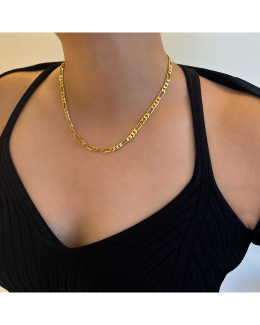 Lait & Lune Metallic Mesa Figaro Chain Necklace