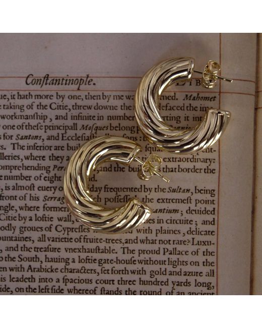1610Istanbul Metallic Istanbulite Vintage Hoop Earrings