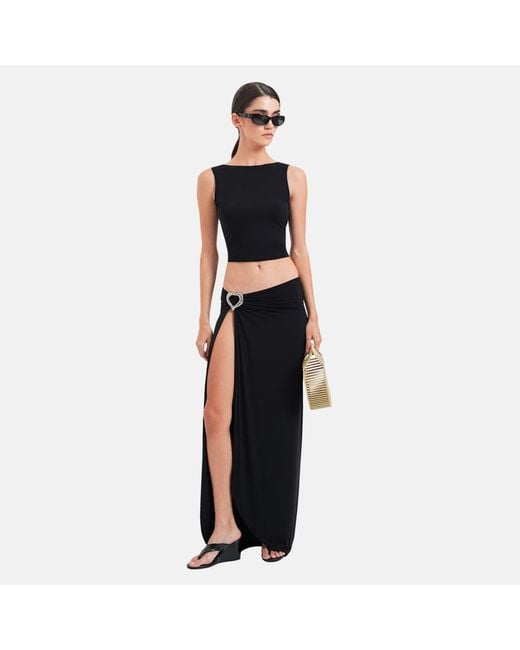 OW Collection Black Eris Crop Top